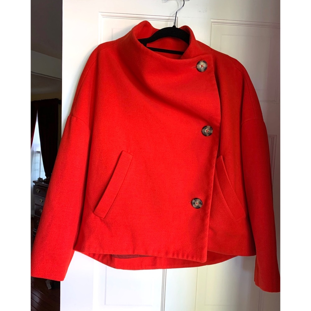 Anthropologie Pea Coat- Poppy